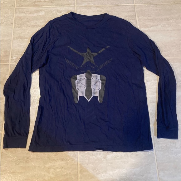 Captain America Mens Long Sleeve T-shirt - navy XL - Winter Soldier - Avengers - Picture 1 of 5